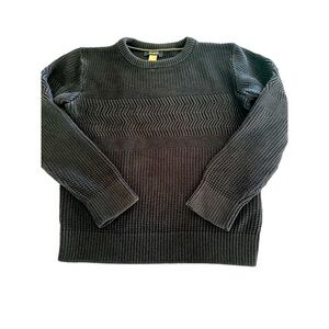 Okaidi Boys Navy Sweater Pattered Herringbone Knit Heavy Pullover Size 8